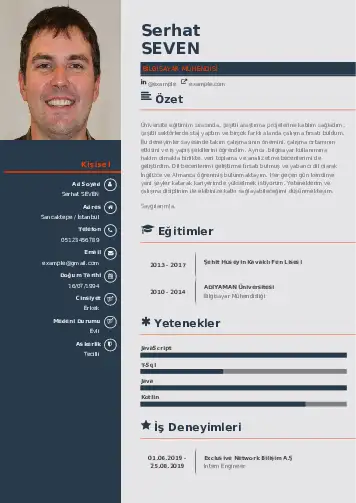 Bilgisayar Mühendisi CV Örnekleri cv indir